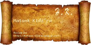 Hatsek Klára névjegykártya