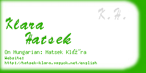 klara hatsek business card